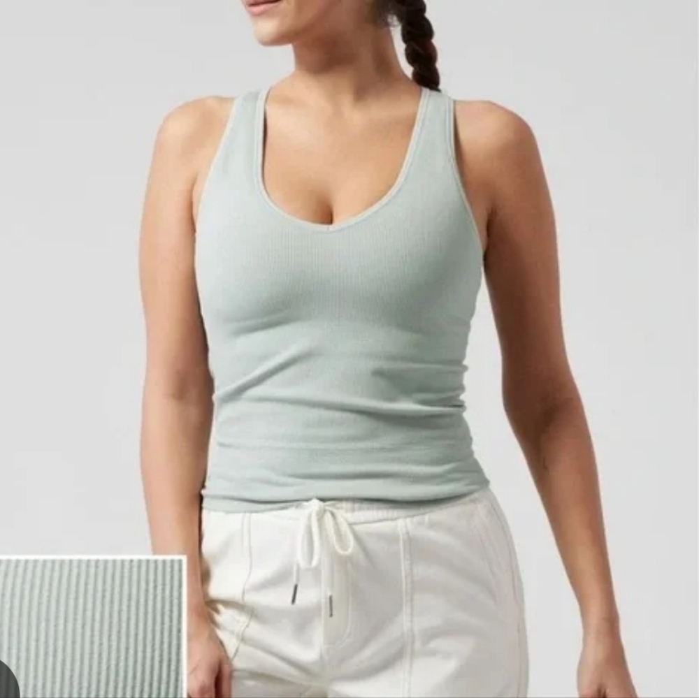 Athleta Mint Ribbed Tank Top